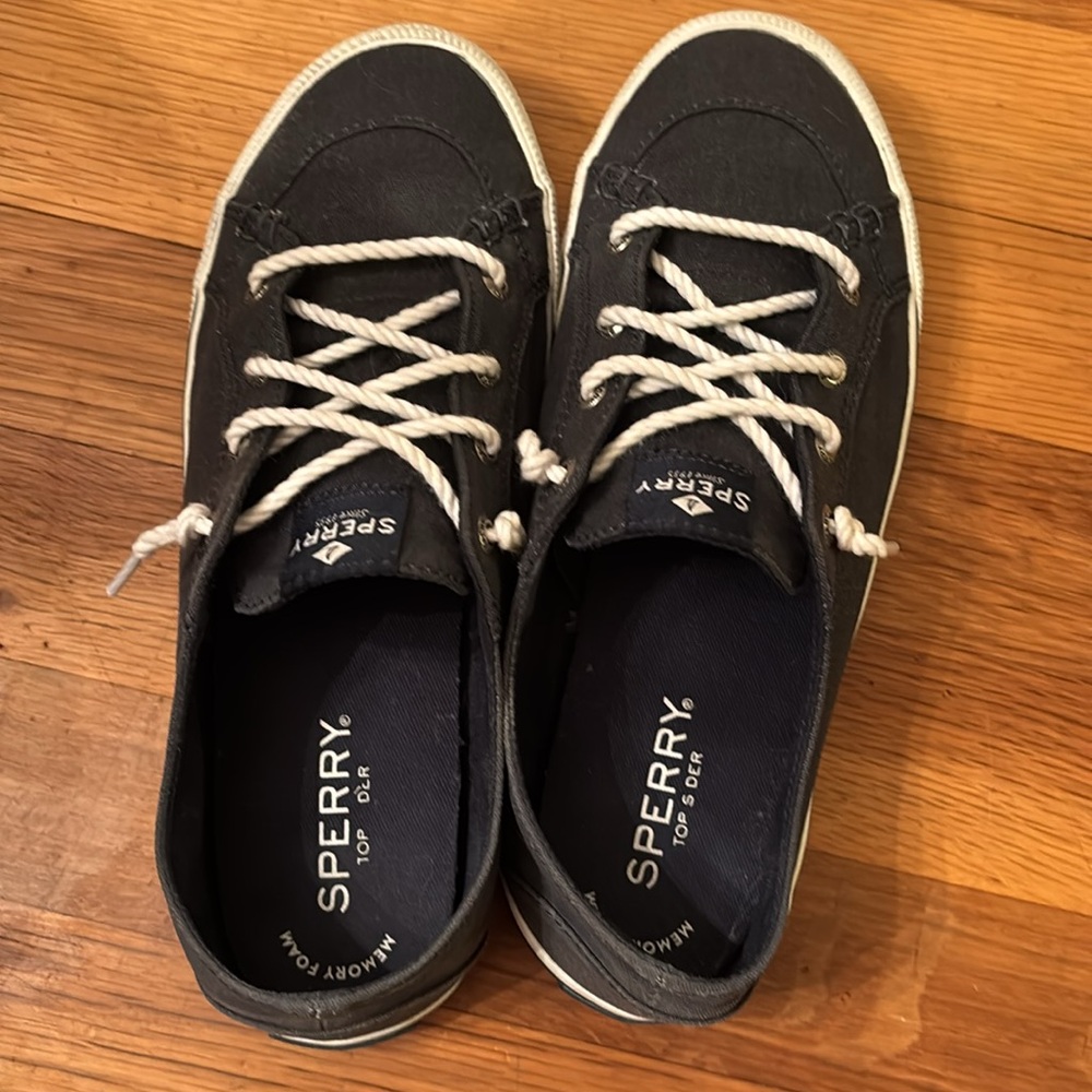 Sperry Top Slider With Memory Foam Navy Blue Boat… - image 2